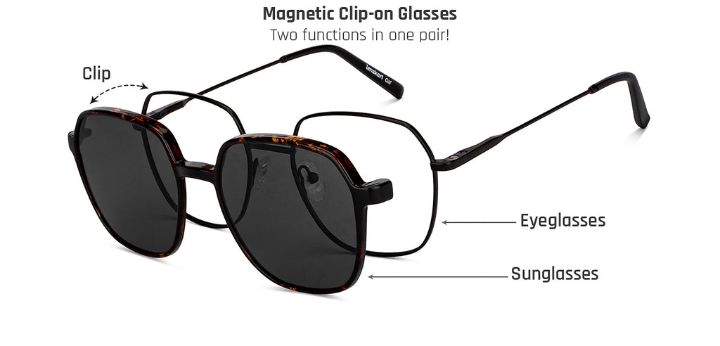 Magnetic Clip On Glasses-Frame Square--EG Magnetic Clip On Glasses-Frame Square--EG