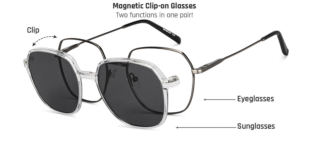 Magnetic Clip On Glasses-Frame Square--EG Magnetic Clip On Glasses-Frame Square--EG