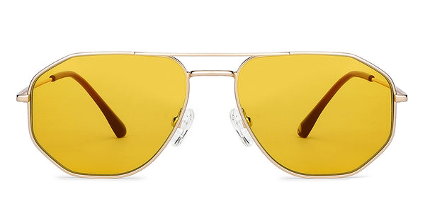 Gold Aviator Full Rim Unisex Sunglasses by John Jacobs 147911