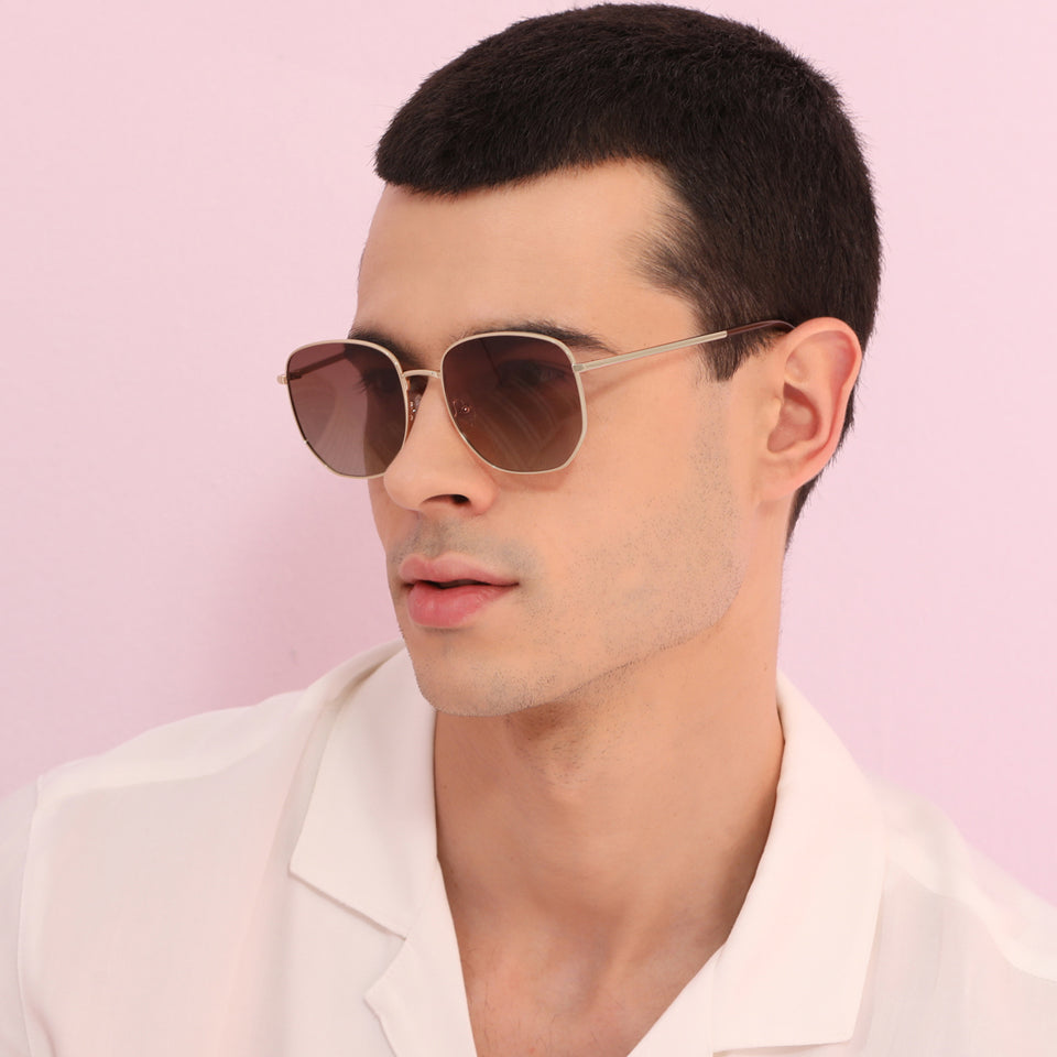 Sunglasses For Men-Frame Hexagonal--SG