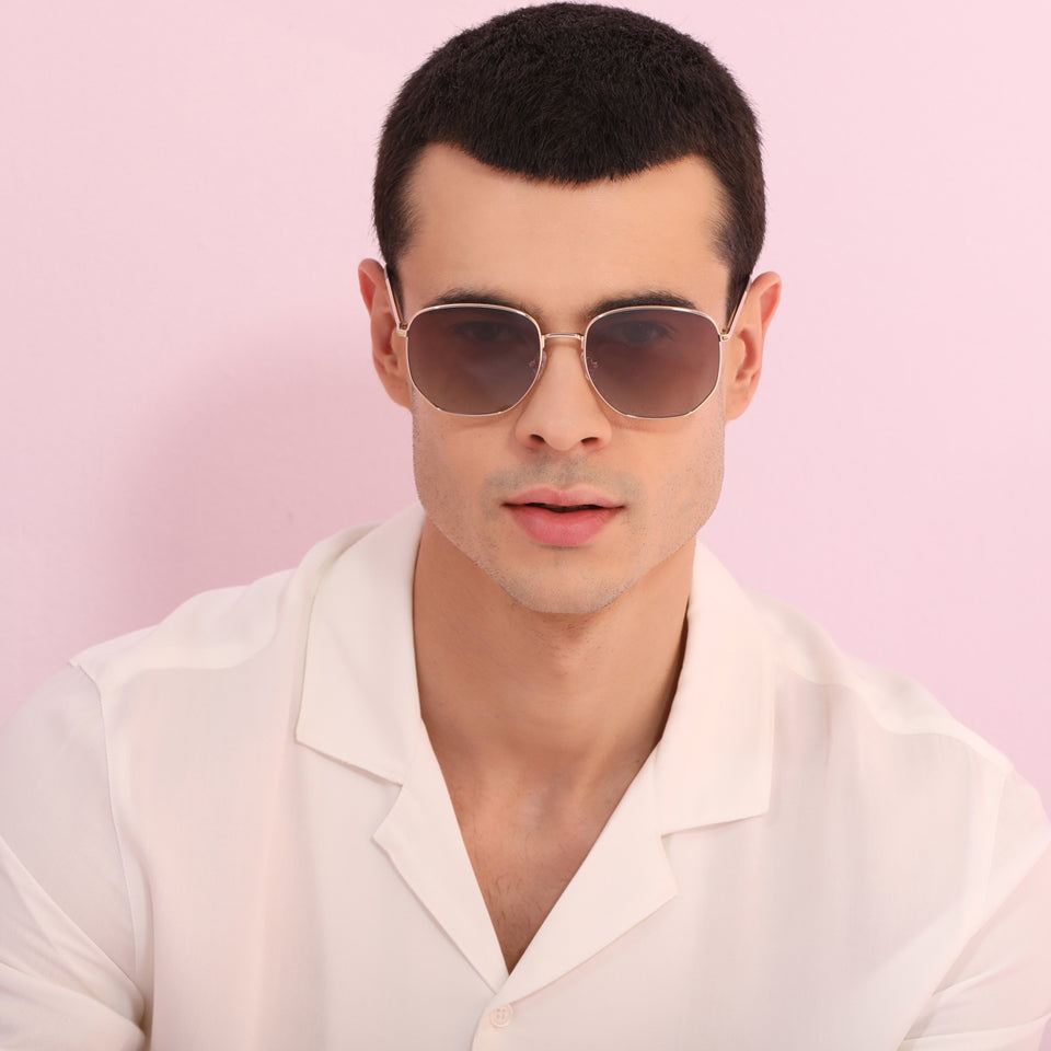 Sunglasses For Men-Frame Hexagonal--SG