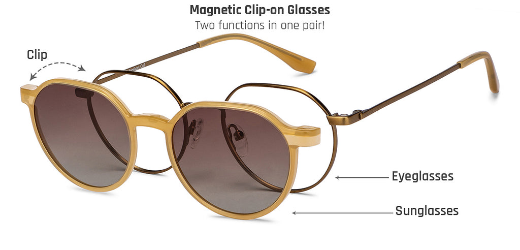 Magnetic Clip On Glasses-Frame Square--EG